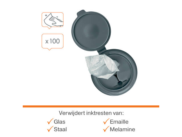 Whiteboardreinigingsdoekjes Nobo plasticvrij 100st
