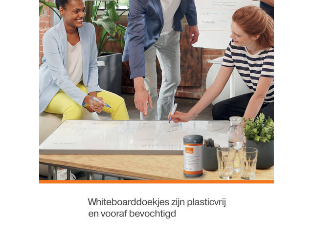 Whiteboardreinigingsdoekjes Nobo plasticvrij 100st