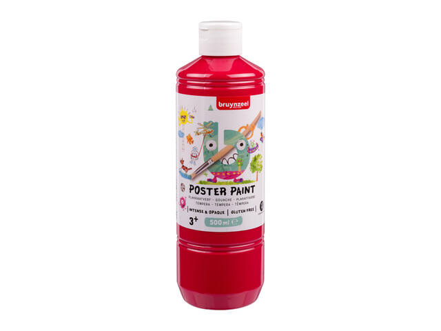 Plakkaatverf Bruynzeel fles 500ml primair rood