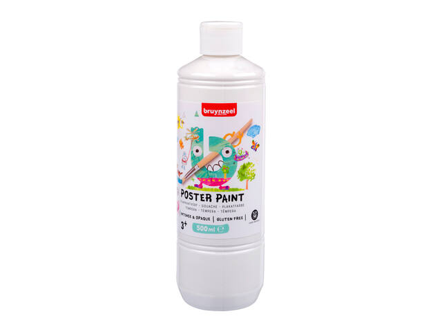 Plakkaatverf Bruynzeel fles 500ml wit