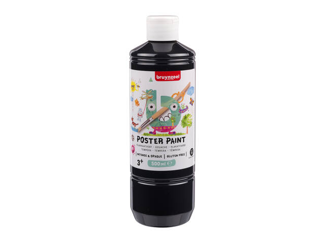Plakkaatverf Bruynzeel fles 500ml zwart