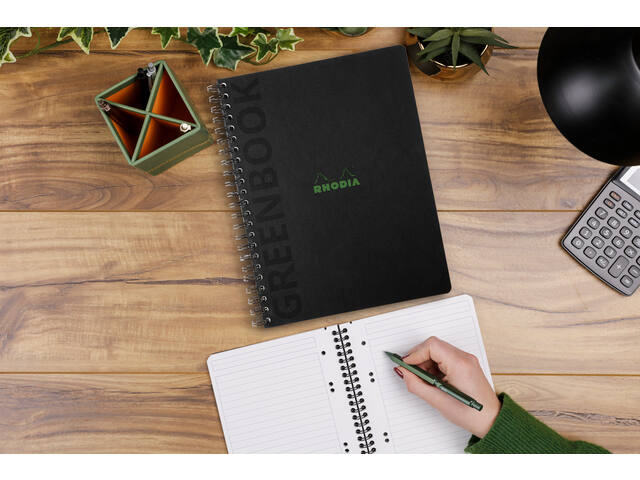 Notitieboek Rhodia Greenbook recycled A5+ lijn hc