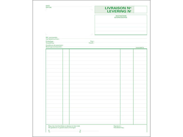 Leveringenboek Exacompta Manifold du 50vel Nl Fr
