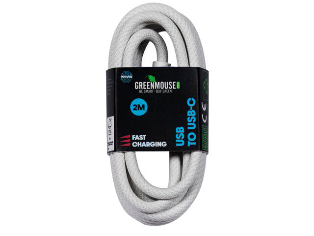 Kabel Green Mouse USB-A to USB-C data Woven 2m
