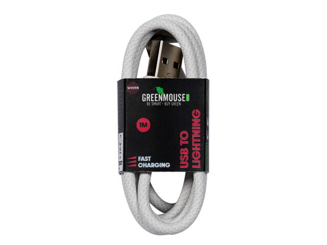 Kabel Green Mouse USB-A to Lightning data Woven 1m