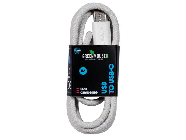 Kabel Green Mouse USB-A to USB-C data Woven 1m