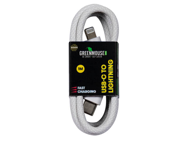 Kabel Green Mouse USB-C to Lightning data Woven 1m