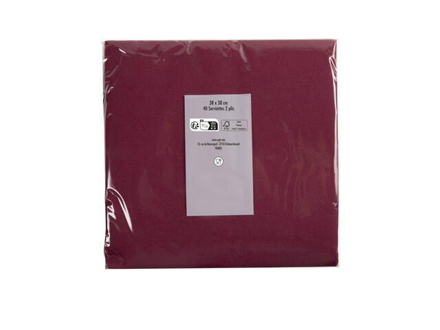 Servet Pronappe 380x380mm 40 vel bordeauxrood
