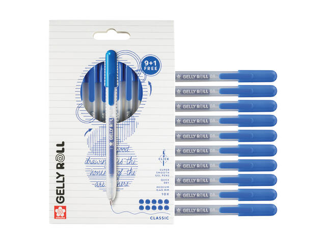 Gelschrijver Sakura Gelly Roll Classic 10st blauw