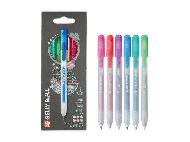 Gelschrijver Sakura Gelly Roll Metallic 6 kleuren