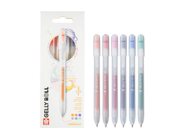 Gelschrijver Sakura Gelly Roll Stardust 6 kleuren