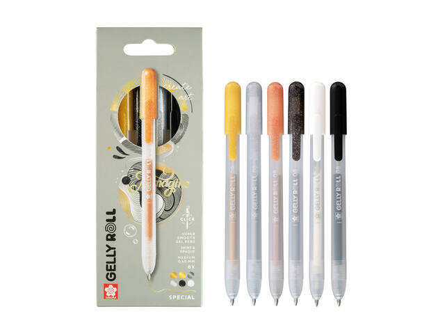 Gelschrijver Sakura Gelly Roll Special 6 kleuren