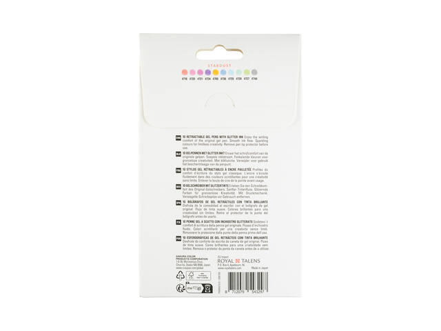 Gelschrijver Sakura Gelly Roll Stardust 10 kleuren