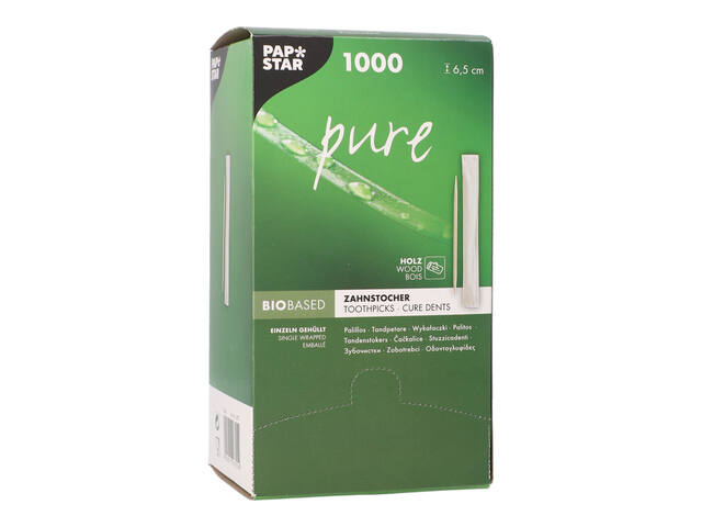Tandenstoker Papstar Pure 1000 stuks hout
