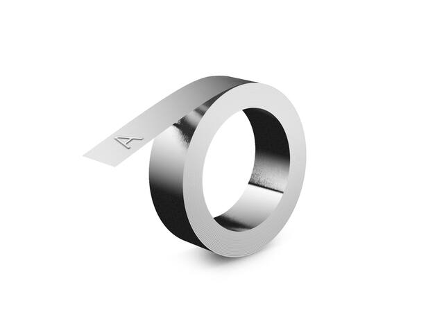 Relieftape Dymo niet klevend aluminium 12mm zilver
