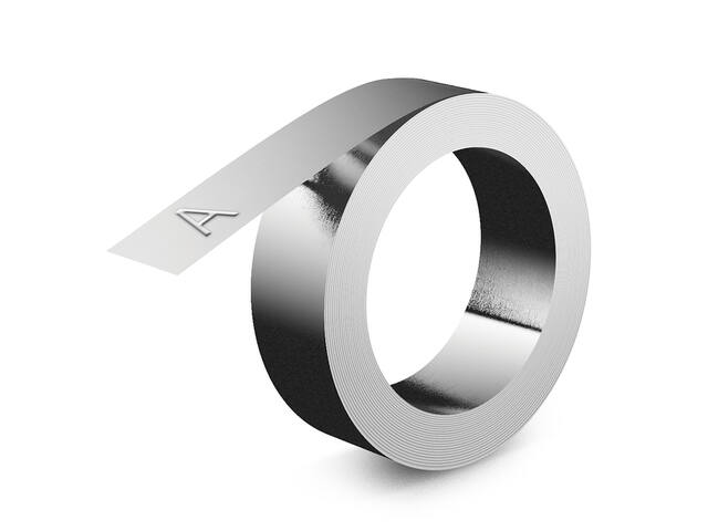 Relieftape Dymo zelfklevend aluminium 12mm zilver