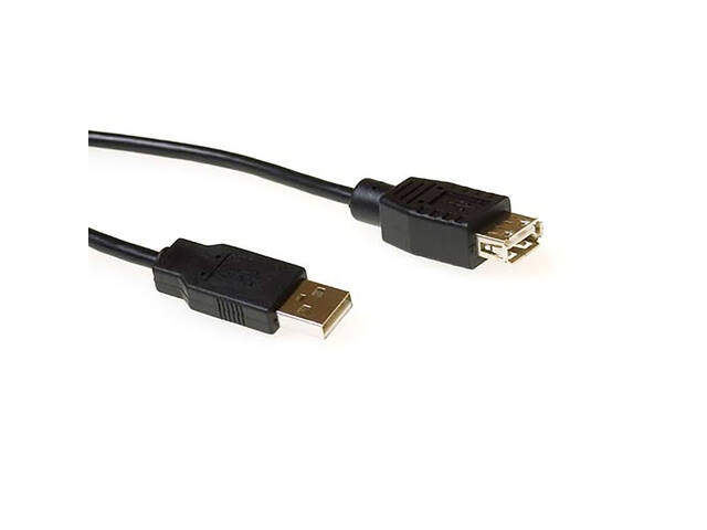 Kabel ACT USB 2.0 A male - USB A female zwart 3m