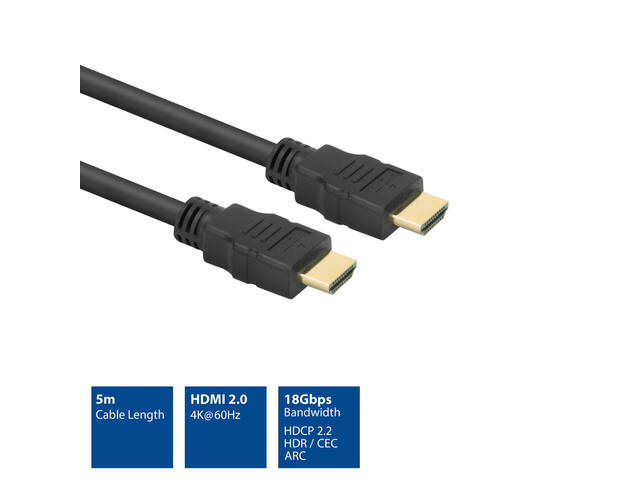 Kabel ACT HS v2.0 HDMI-A male HDMI-A m (AWG30) 5m