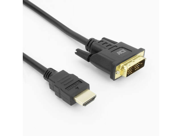 Kabel ACT HDMI DVI 18+1 pin M/M zwart 2 meter