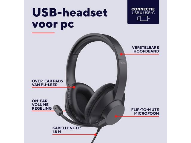 Hoofdtelefoon Trust Ayda Max USB