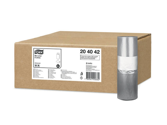 Afvalzak Tork B3 Advanced 33x40cm 5L transparant