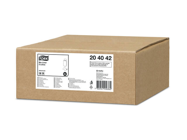 Afvalzak Tork B3 Advanced 33x40cm 5L transparant
