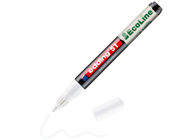 Paintmarker edding 51 Eco waterbasis 1-2mm wit