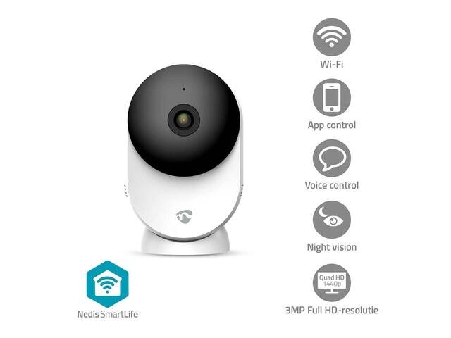 Beveiligingscamera Nedis Wifi indoor wit