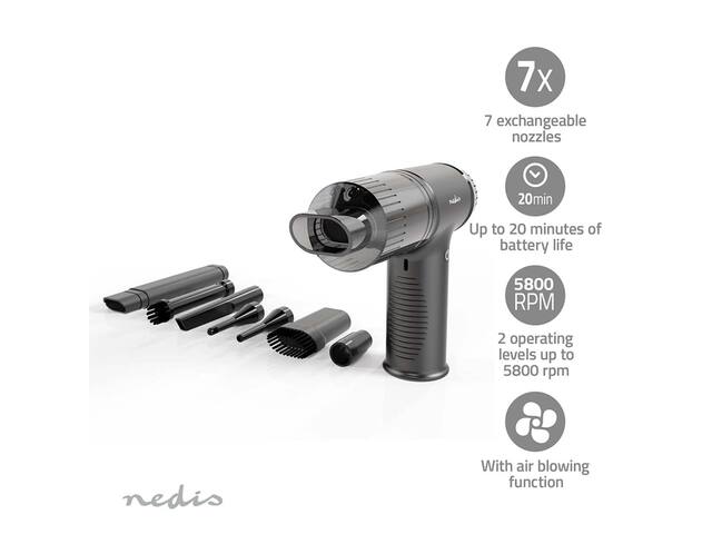 Handstofzuiger / luchtblazer Nedis 90W zwart