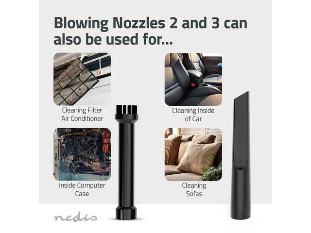Handstofzuiger / luchtblazer Nedis 90W zwart