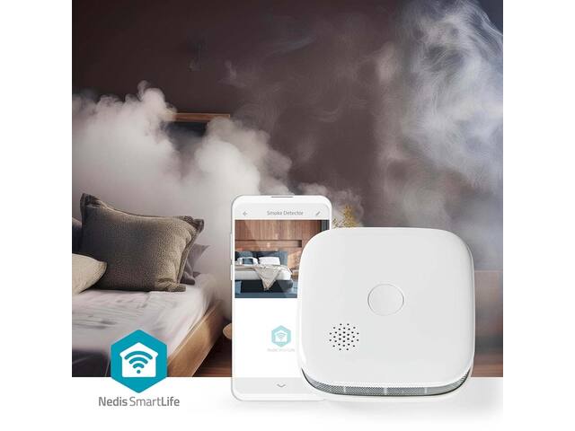 Rookmelder Nedis Smartlife Wifi 10 jaar sensor wit