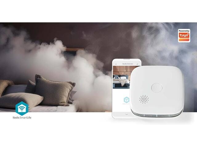 Rookmelder Nedis Smartlife Wifi 10 jaar sensor wit