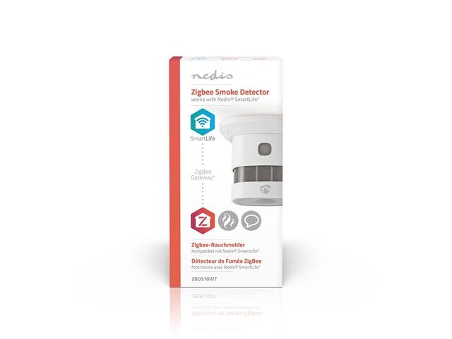 Rookmelder Nedis Zigbee 3.0 Wifi 10 jaar wit