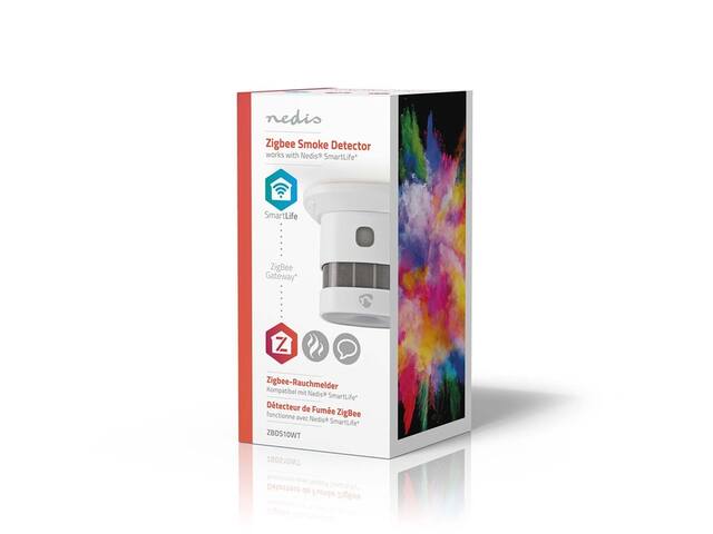 Rookmelder Nedis Zigbee 3.0 Wifi 10 jaar wit