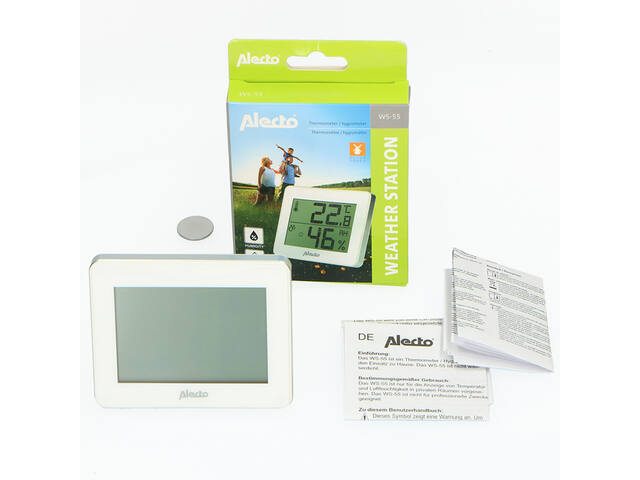 Thermometer hygrometer Alecto WS-55 wit - zilver