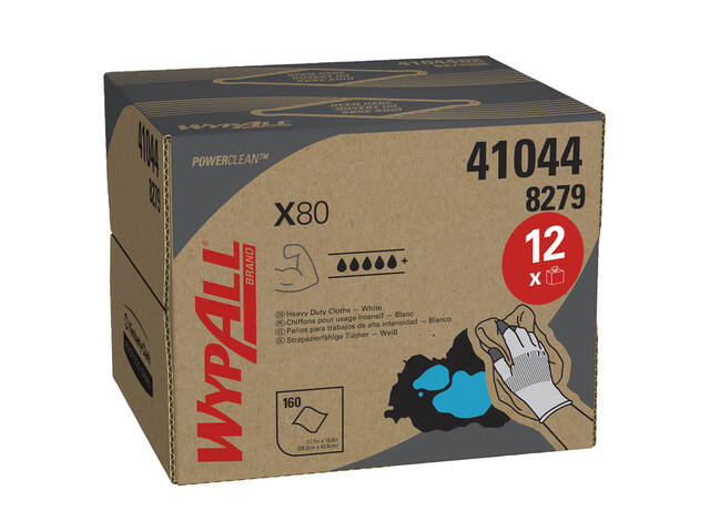 Poetsdoek WypAll X80 PowerClean 426x281mm wit