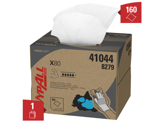 Poetsdoek WypAll X80 PowerClean 426x281mm wit