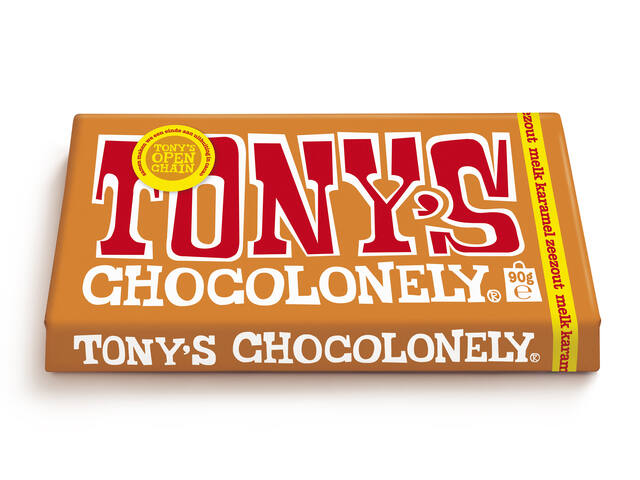 Chocolade Tony Chocolonely melk karamel zee 90gr