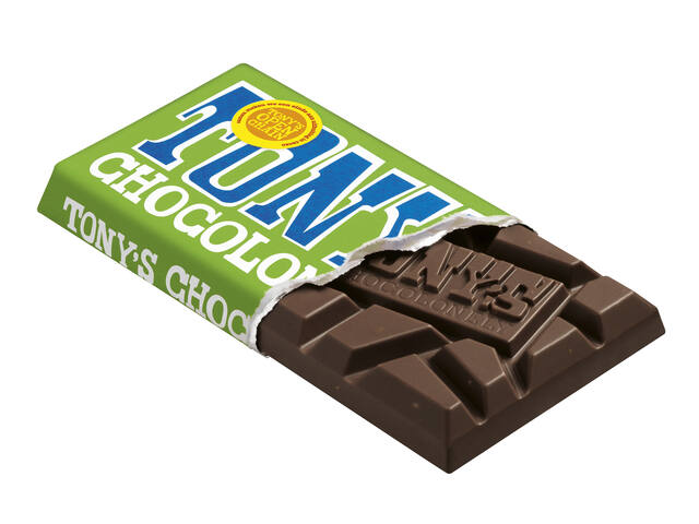 Chocolade Tony Chocolonely puur amandel zee 90gr