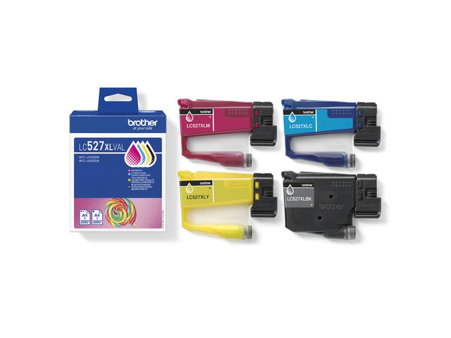 Inktcartridge Brother LC-527XL zwart + 3 kleuren