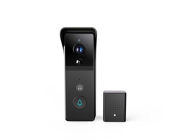 Videodeurbel Nedis Wifi 3MP Full HD zwart