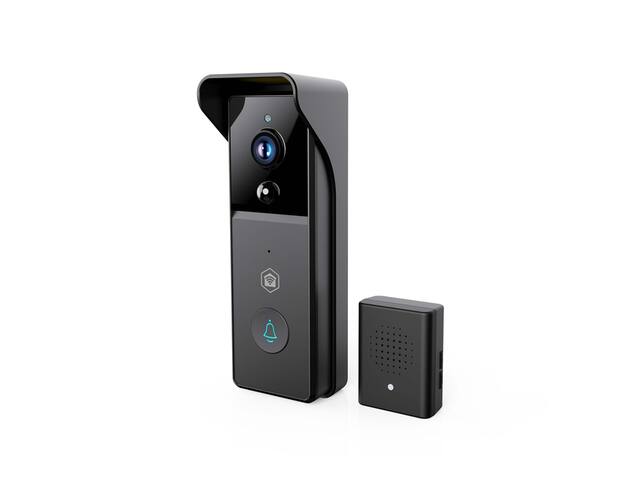 Videodeurbel Nedis Wifi 3MP Full HD zwart