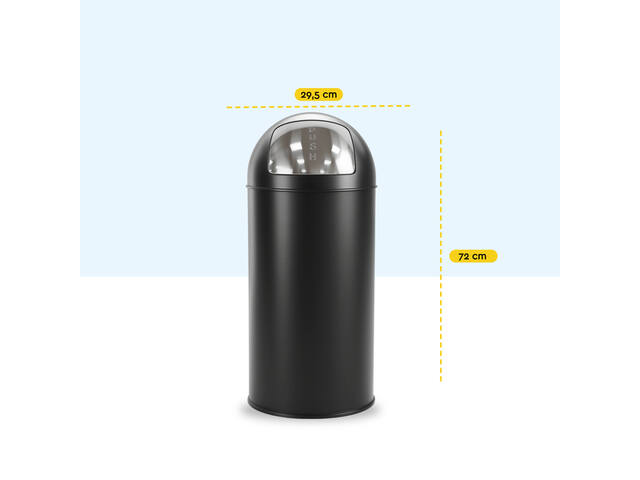 Afvalbak BRASQ Push Bin PB230+ 30 liter zwart