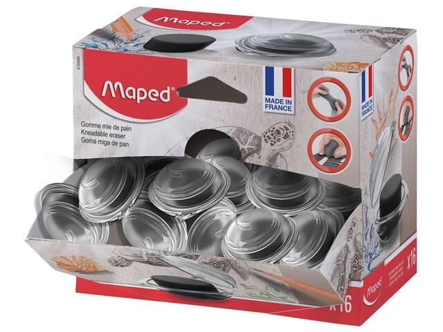Kneedgum Maped display 16 stuks zwart