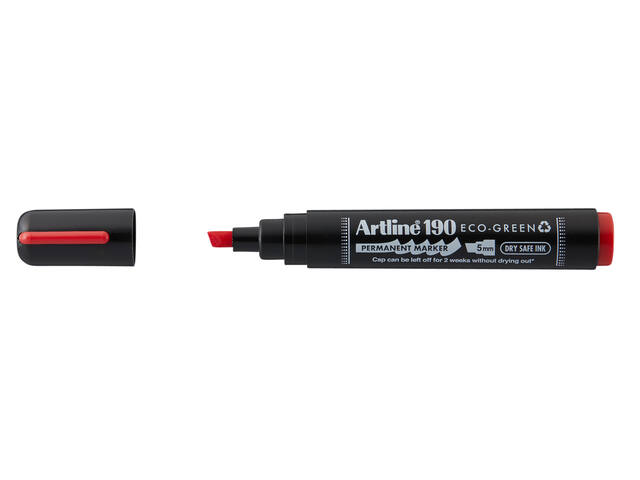 Permanent marker Artline 190 Eco schuin 2-5mm rood