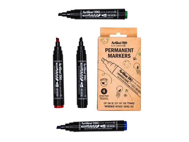 Permanent marker Artline 190 Eco schuin 2-5mm ass