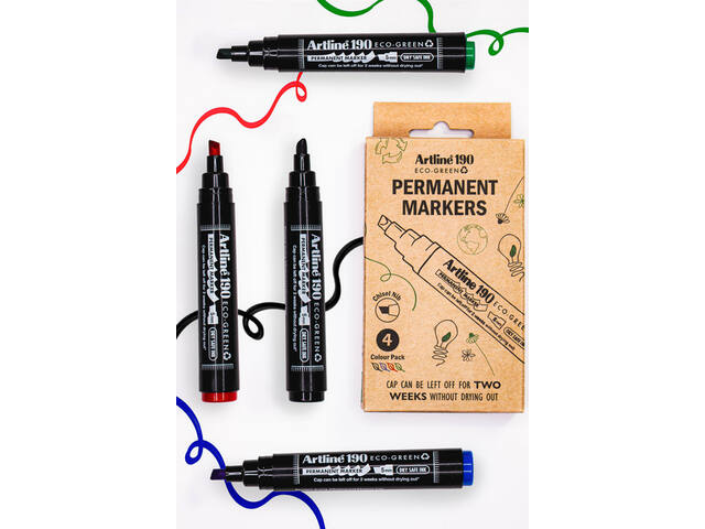 Permanent marker Artline 190 Eco schuin 2-5mm ass