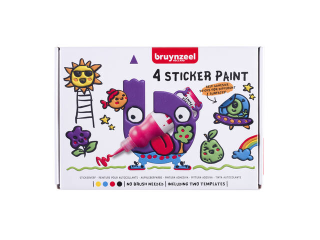 Stickerverf Bruynzeel met 2 sjablonen 4st ass