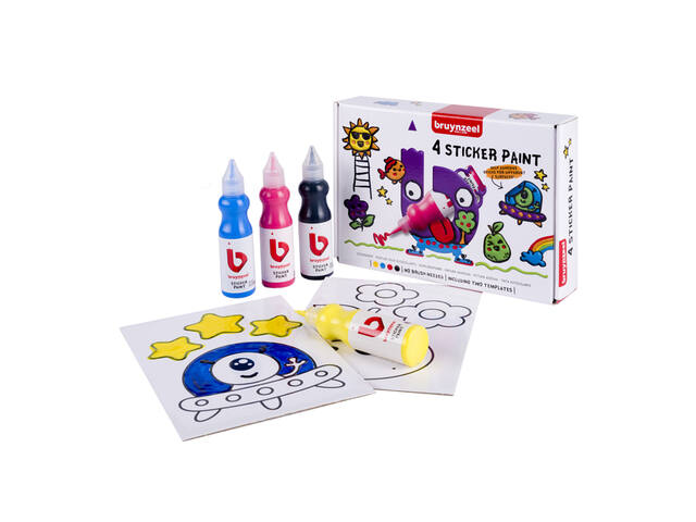 Stickerverf Bruynzeel met 2 sjablonen 4st ass