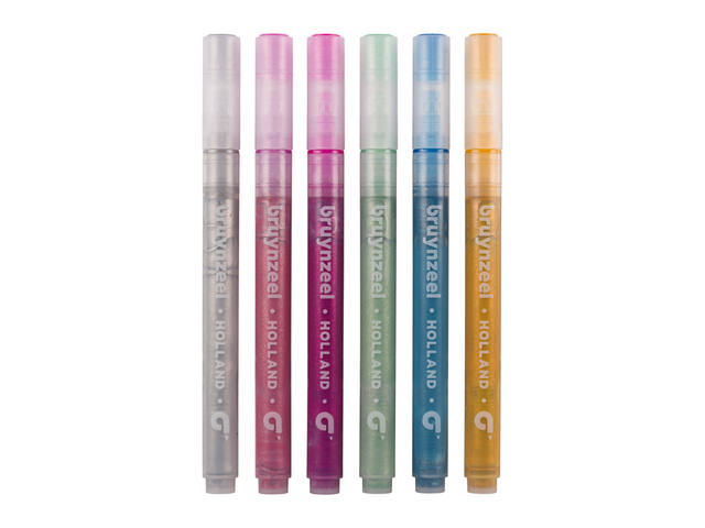 Viltstift Bruynzeel Kids 6 glitterkleuren